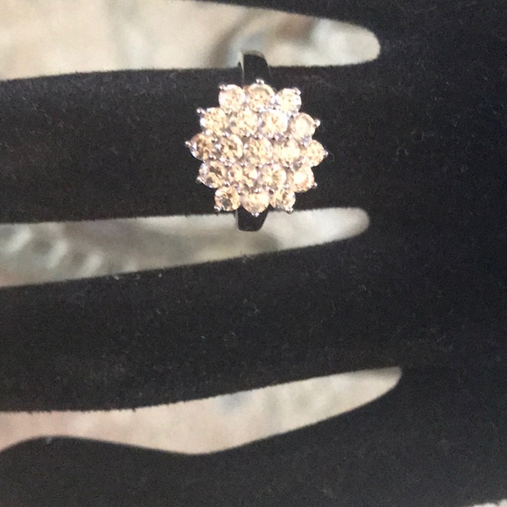 Swarovski Crystal Silver Dinner Ring
